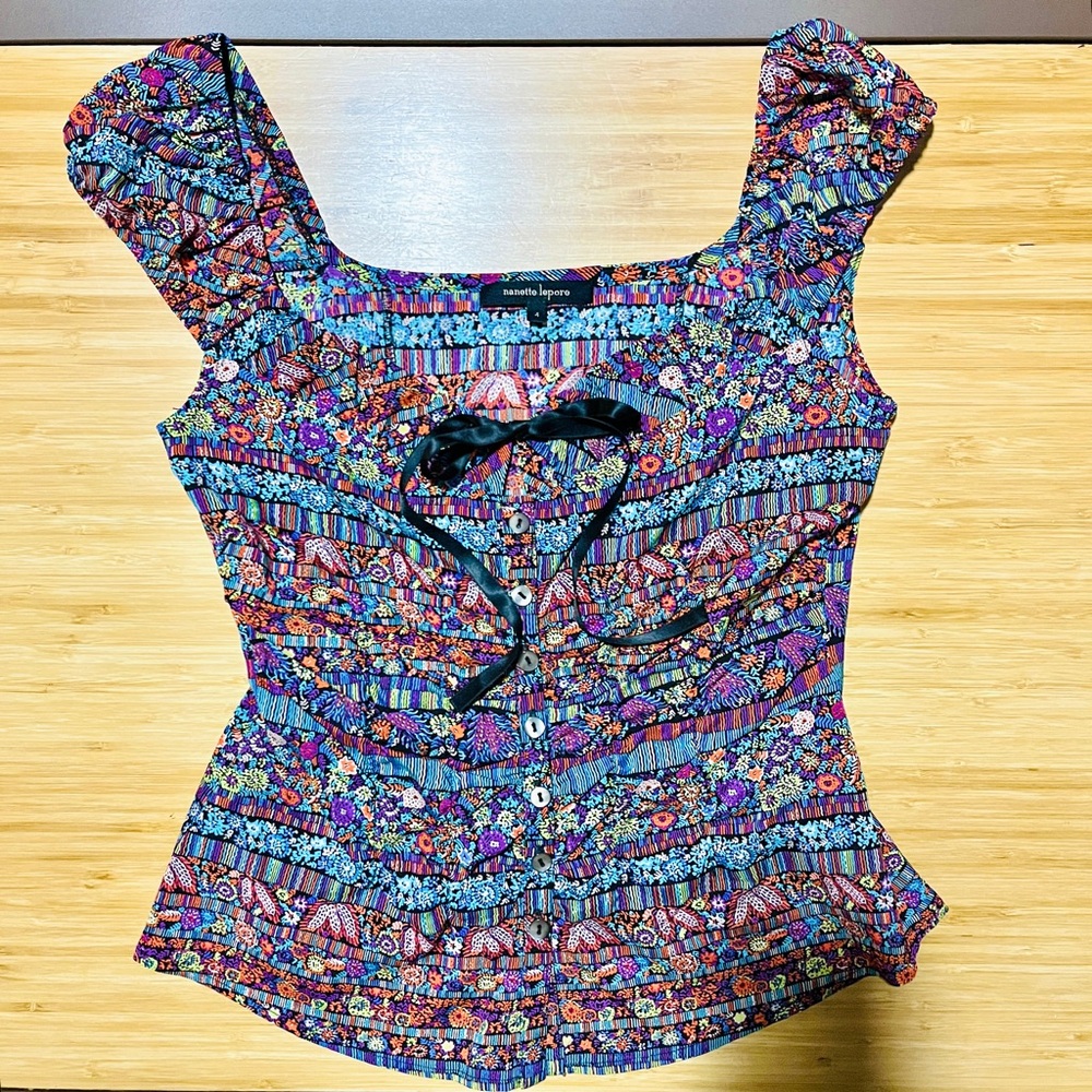 Nanette Lepore Flutter Sleeve Blouse